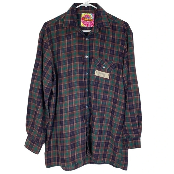 Notorious BIG Flannel Shirt Mens Large Medium Unisex Biggie Smalls Retro Plaid - Picture 2 of 15